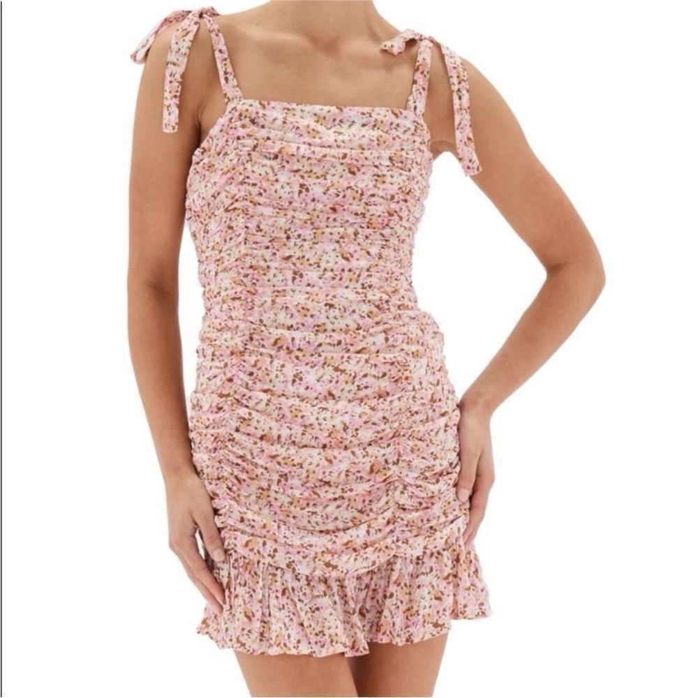MINKPINK | NEW Delphine Little Darling Floral Ruched Dress Women’s Size Medium